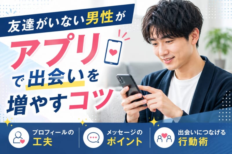友達がいない男性がアプリで出会いを増やすコツ